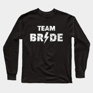 Team Bride Rocks (Hen Night / Bachelorette Party / Heavy Metal / Vintage / White) Long Sleeve T-Shirt